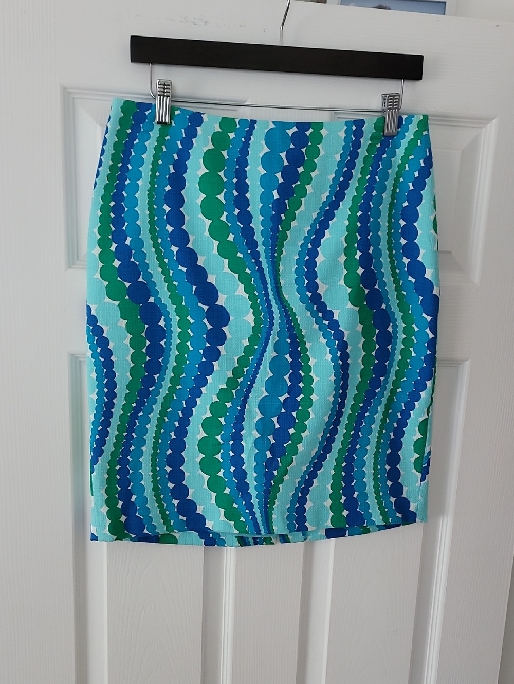Talbots Turquoise & Teal Print Skirt